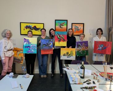 Atelier "Art & Wine" avec Sandrine Langlade