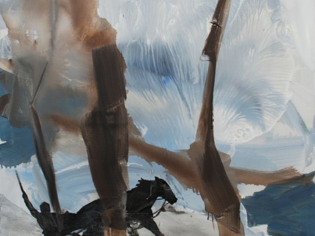 CULIC Gabriela - Entre deux mondes - 2012 - huile sur toile - 100 x 100 cm - Copie