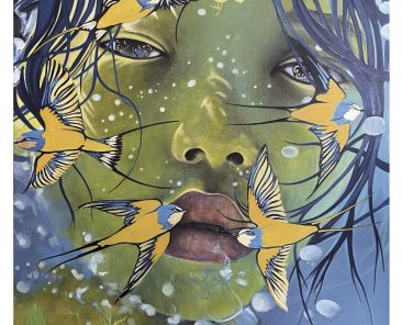 Hee Sun Joo "Swallows that Hibernate Underwater" 60x80 cm