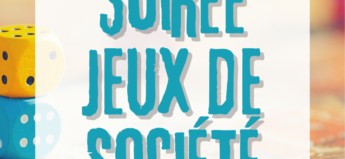 Affiche Annonce Soirée Jeux de Société Moderne Beige Vert Bleu