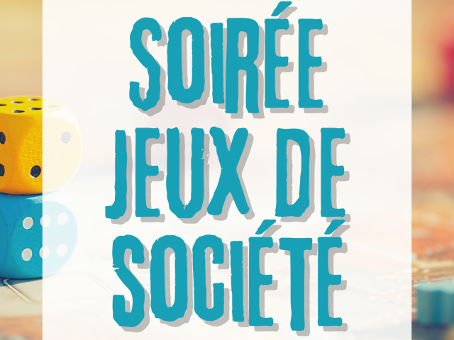 Affiche Annonce Soirée Jeux de Société Moderne Beige Vert Bleu